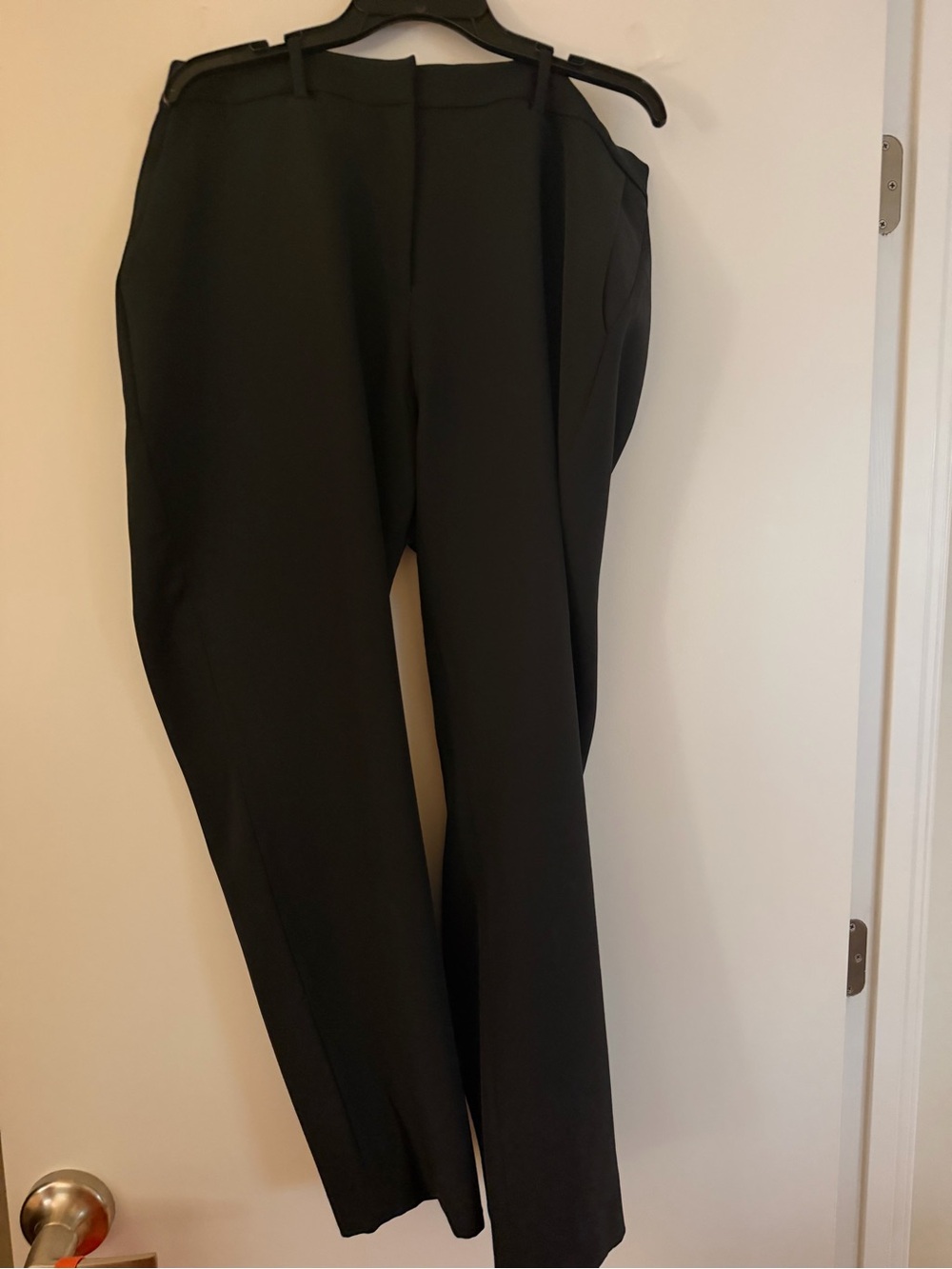 Women's Black Tailored Straight-Leg Trousers
